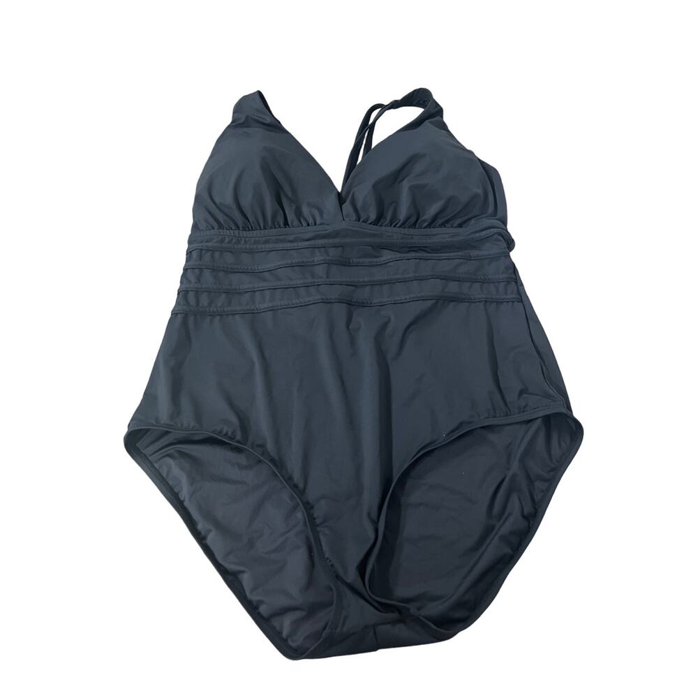 LA BLANCA Island Goddess Multi-Strap Cross-Back One Piece - Black 18W